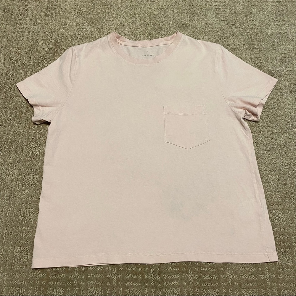 {Everlane} The Box-Cut Tee in Essential Cotton | Light Peach ~ Size Medium - Picture 5 of 15